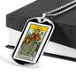 Tarot Card Necklace The Empress Stainless Steel or 18k Gold Dog Tag 24"-Express Your Love Gifts