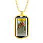 Tarot Card Necklace The Empress Stainless Steel or 18k Gold Dog Tag 24"-Express Your Love Gifts