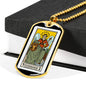 Tarot Card Necklace The Empress Stainless Steel or 18k Gold Dog Tag 24"-Express Your Love Gifts