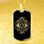 Tarot Card Necklace The Eye Stainless Steel or 18k Gold Dog Tag 24"-Express Your Love Gifts