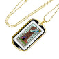 Tarot Card Necklace The Fire Of Heaven Stainless Steel or 18k Gold Dog Tag 24"-Express Your Love Gifts
