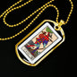 Tarot Card Necklace The Fool Le Fou Stainless Steel or 18k Gold Dog Tag 24"-Express Your Love Gifts