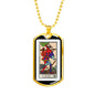 Tarot Card Necklace The Fool Le Fou Stainless Steel or 18k Gold Dog Tag 24"-Express Your Love Gifts