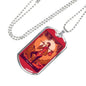 Tarot Card Necklace The Fool Stainless Steel or 18k Gold Dog Tag 24"-Express Your Love Gifts