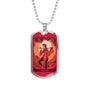 Tarot Card Necklace The Fool Stainless Steel or 18k Gold Dog Tag 24"-Express Your Love Gifts