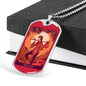 Tarot Card Necklace The Fool Stainless Steel or 18k Gold Dog Tag 24"-Express Your Love Gifts