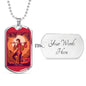 Tarot Card Necklace The Fool Stainless Steel or 18k Gold Dog Tag 24"-Express Your Love Gifts