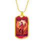 Tarot Card Necklace The Fool Stainless Steel or 18k Gold Dog Tag 24"-Express Your Love Gifts