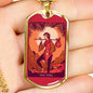 Tarot Card Necklace The Fool Stainless Steel or 18k Gold Dog Tag 24"-Express Your Love Gifts