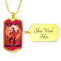 Tarot Card Necklace The Fool Stainless Steel or 18k Gold Dog Tag 24"-Express Your Love Gifts