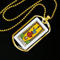 Tarot Card Necklace The Hanged Man Le Pendu Stainless Steel or 18k Gold Dog Tag 24"-Express Your Love Gifts