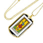 Tarot Card Necklace The Hanged Man Le Pendu Stainless Steel or 18k Gold Dog Tag 24"-Express Your Love Gifts