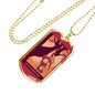 Tarot Card Necklace The Hanged Man Stainless Steel or 18k Gold Dog Tag 24"-Express Your Love Gifts