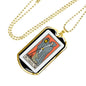 Tarot Card Necklace The Hermit L'Ermite Stainless Steel or 18k Gold Dog Tag 24"-Express Your Love Gifts