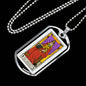 Tarot Card Necklace The High Priestess Stainless Steel or 18k Gold Dog Tag 24"-Express Your Love Gifts
