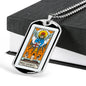 Tarot Card Necklace The Judgment Stainless Steel or 18k Gold Dog Tag 24"-Express Your Love Gifts