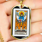 Tarot Card Necklace The Judgment Stainless Steel or 18k Gold Dog Tag 24"-Express Your Love Gifts