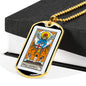 Tarot Card Necklace The Judgment Stainless Steel or 18k Gold Dog Tag 24"-Express Your Love Gifts