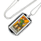Tarot Card Necklace The Juggler Stainless Steel or 18k Gold Dog Tag 24"-Express Your Love Gifts