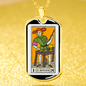 Tarot Card Necklace The Juggler Stainless Steel or 18k Gold Dog Tag 24"-Express Your Love Gifts