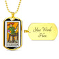 Tarot Card Necklace The Juggler Stainless Steel or 18k Gold Dog Tag 24"-Express Your Love Gifts