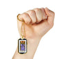Tarot Card Necklace The Justice Stainless Steel or 18k Gold Dog Tag 24"-Express Your Love Gifts