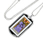 Tarot Card Necklace The Justice Stainless Steel or 18k Gold Dog Tag 24"-Express Your Love Gifts