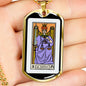 Tarot Card Necklace The Justice Stainless Steel or 18k Gold Dog Tag 24"-Express Your Love Gifts