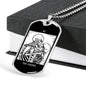 Tarot Card Necklace The Lovers Kissing Skeletons Stainless Steel or 18k Gold Dog Tag 24"-Express Your Love Gifts
