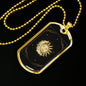 Tarot Card Necklace The Moon And Sun Stainless Steel or 18k Gold Dog Tag 24"-Express Your Love Gifts