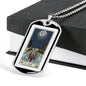 Tarot Card Necklace The Moon La Lune Stainless Steel or 18k Gold Dog Tag 24"-Express Your Love Gifts