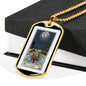 Tarot Card Necklace The Moon La Lune Stainless Steel or 18k Gold Dog Tag 24"-Express Your Love Gifts