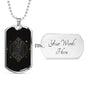 Tarot Card Necklace The Owl Stainless Steel or 18k Gold Dog Tag 24"-Express Your Love Gifts
