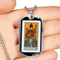 Tarot Card Necklace The Pope Le Pape Stainless Steel or 18k Gold Dog Tag 24"-Express Your Love Gifts