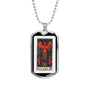 Tarot Card Necklace The Red Devil Le Diable Stainless Steel or 18k Gold Dog Tag 24"-Express Your Love Gifts