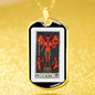 Tarot Card Necklace The Red Devil Le Diable Stainless Steel or 18k Gold Dog Tag 24"-Express Your Love Gifts