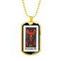 Tarot Card Necklace The Red Devil Le Diable Stainless Steel or 18k Gold Dog Tag 24"-Express Your Love Gifts