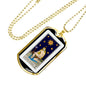 Tarot Card Necklace The Stars Stainless Steel or 18k Gold Dog Tag 24"-Express Your Love Gifts