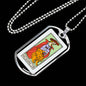 Tarot Card Necklace The Strength Stainless Steel or 18k Gold Dog Tag 24"-Express Your Love Gifts