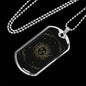 Tarot Card Necklace The Sun Black Stainless Steel or 18k Gold Dog Tag 24"-Express Your Love Gifts