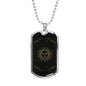 Tarot Card Necklace The Sun Black Stainless Steel or 18k Gold Dog Tag 24"-Express Your Love Gifts