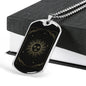 Tarot Card Necklace The Sun Black Stainless Steel or 18k Gold Dog Tag 24"-Express Your Love Gifts