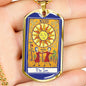 Tarot Card Necklace The Sun Stainless Steel or 18k Gold Dog Tag 24"-Express Your Love Gifts