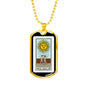 Tarot Card Necklace The Sun With Couple Stainless Steel or 18k Gold Dog Tag 24"-Express Your Love Gifts