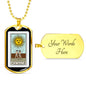 Tarot Card Necklace The Sun With Couple Stainless Steel or 18k Gold Dog Tag 24"-Express Your Love Gifts