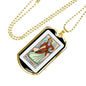 Tarot Card Necklace The Temperance Stainless Steel or 18k Gold Dog Tag 24"-Express Your Love Gifts