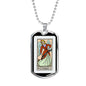 Tarot Card Necklace The Temperance Stainless Steel or 18k Gold Dog Tag 24"-Express Your Love Gifts
