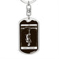 Tarot Card Skeleton Hanged Man Keychain Dog Tag Stainless Steel or 18k Gold-Express Your Love Gifts