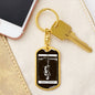Tarot Card Skeleton Hanged Man Keychain Dog Tag Stainless Steel or 18k Gold-Express Your Love Gifts