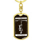 Tarot Card Skeleton Hanged Man Keychain Dog Tag Stainless Steel or 18k Gold-Express Your Love Gifts